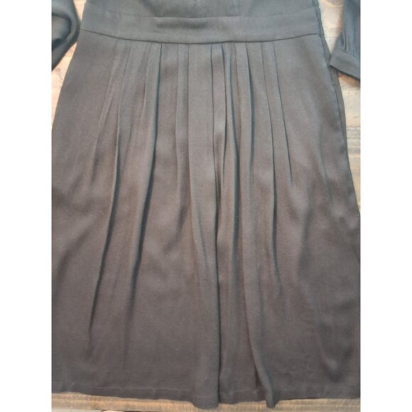 Isabel Marant Étoile Black Long Sleeve Midi Crepe Dress Button V-Neck 36 (US 4) - Picture 8 of 10